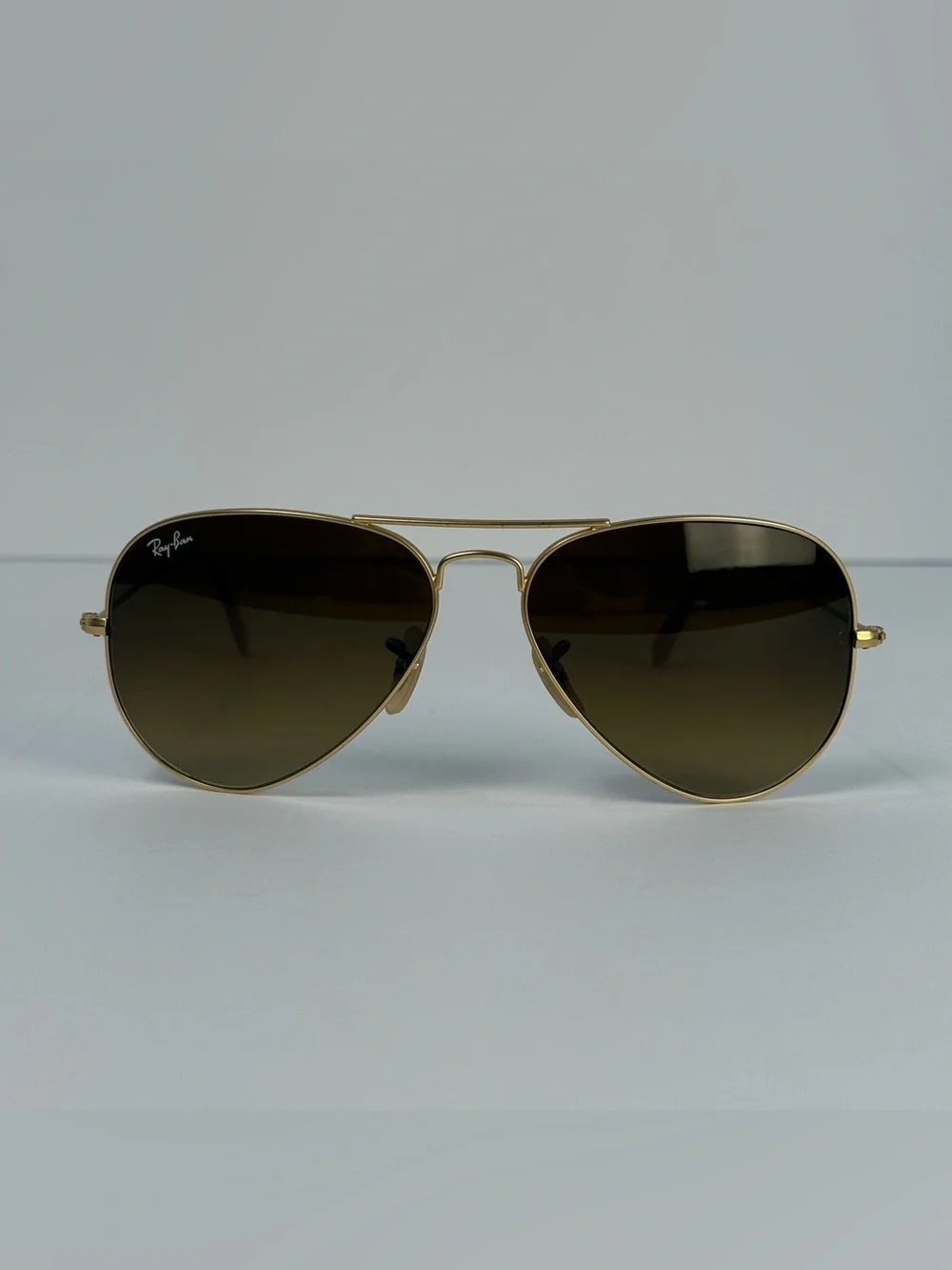 Ray-Ban 3035 Matte Gold Aviator Large Sunglasses with Brown Gradient Lenses 58